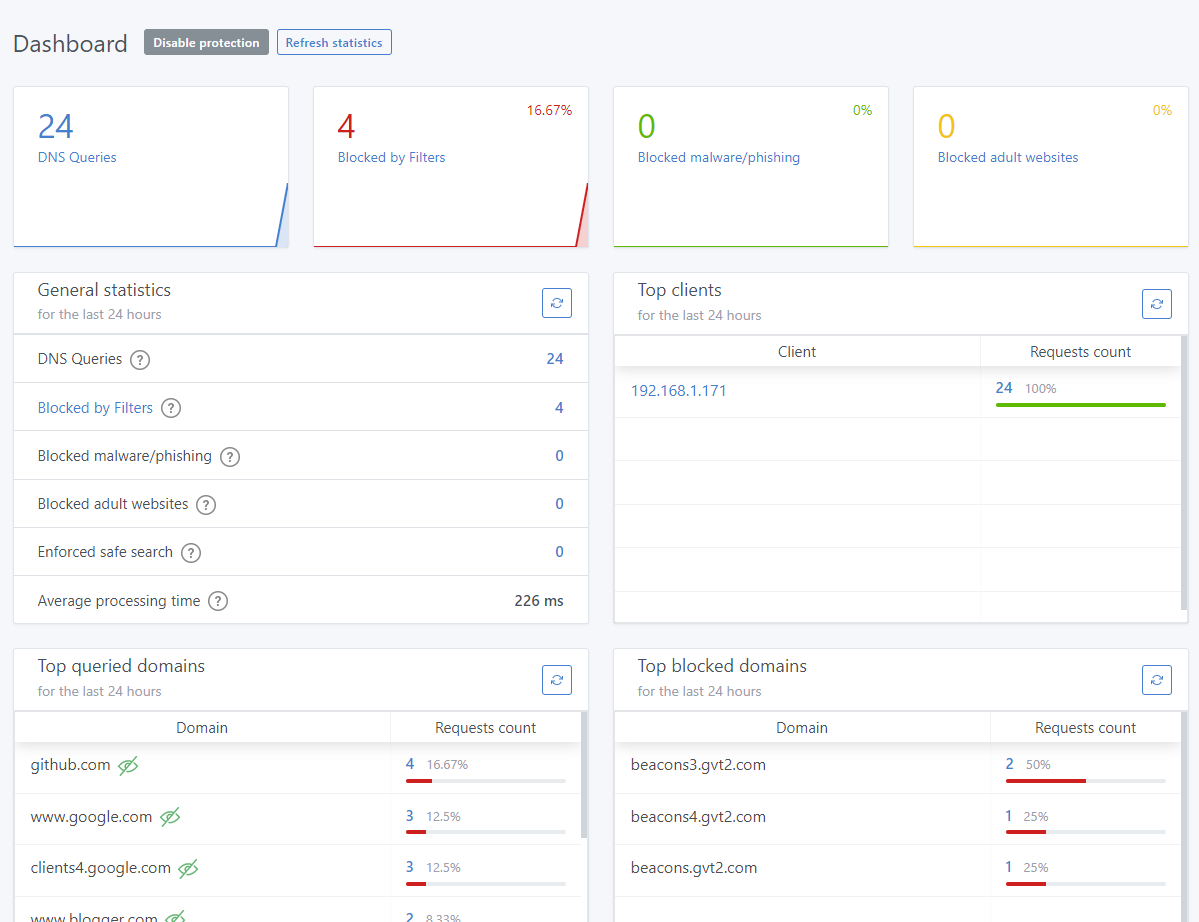 Gambar status adguard home web-ui